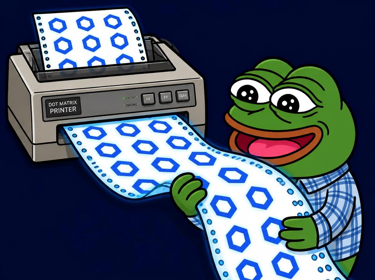 Happy plaid-shirt Pepe frog printing LINK symbols